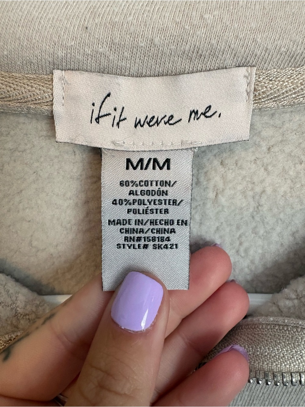 if it were me Women's V-Neck Pullover Sweater - Light Beige - Picture 2 of 4